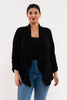 Plus Size 3/4 Length Rouched Sleeve Blazer