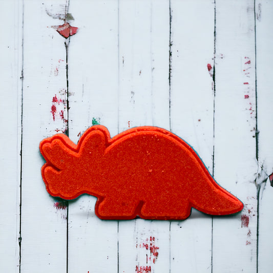 Triceratops Dino Bath Bomb - Red Orange - Calla Lily Cosmetics + CL kids