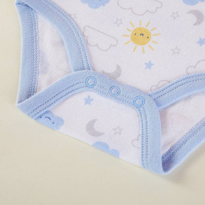 Baby underwear with blue waistband on a light background