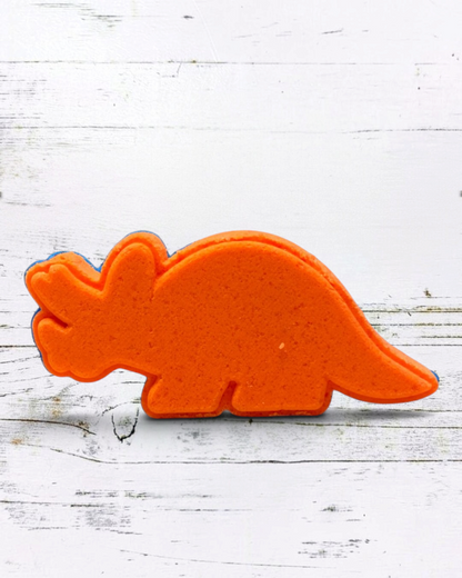 Triceratops Dino Bath Bomb - Orange - Calla Lily Cosmetics + CL kids