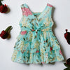 Little Girls Teal Floral Ruffle Dress - Calla Lily Cosmetics + CL kids