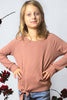 Mauve Rib Knit Long Sleeve Top - Tween - Calla Lily Cosmetics + CL kids