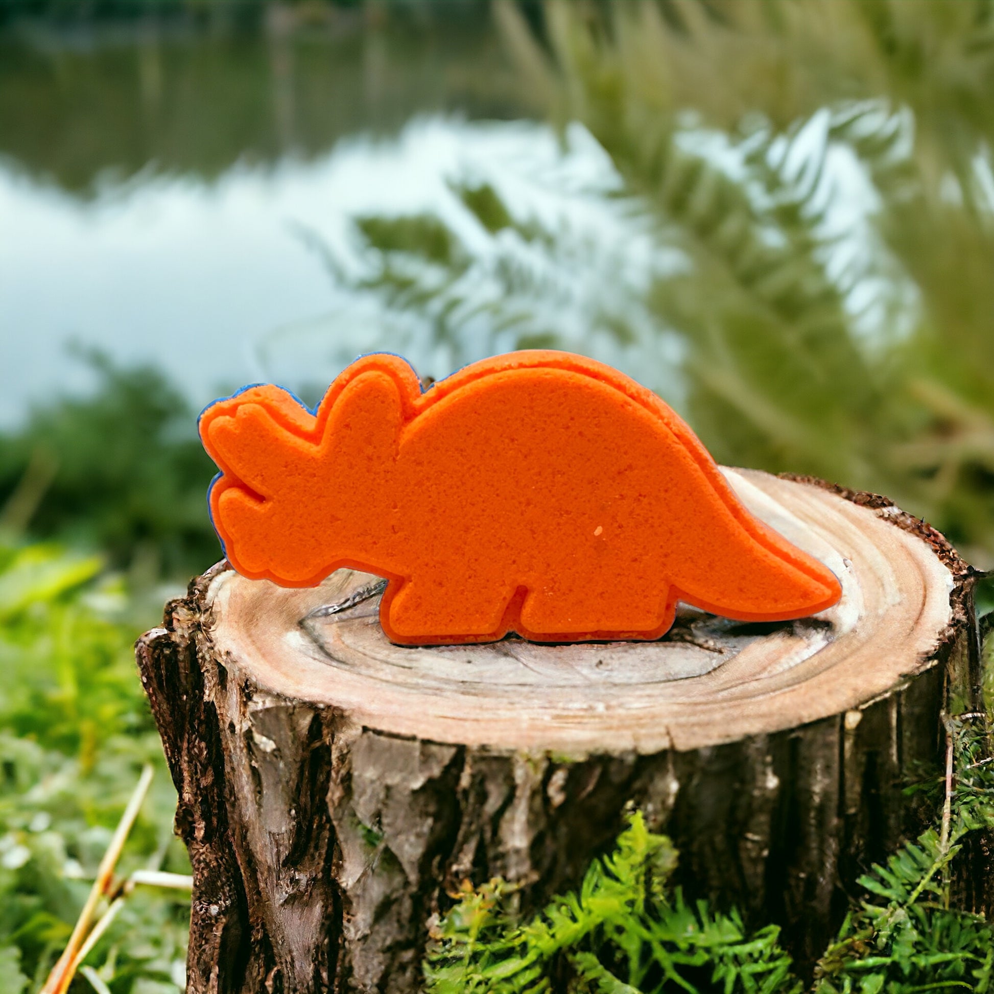 Triceratops Dino Bath Bomb - Orange - Calla Lily Cosmetics + CL kids