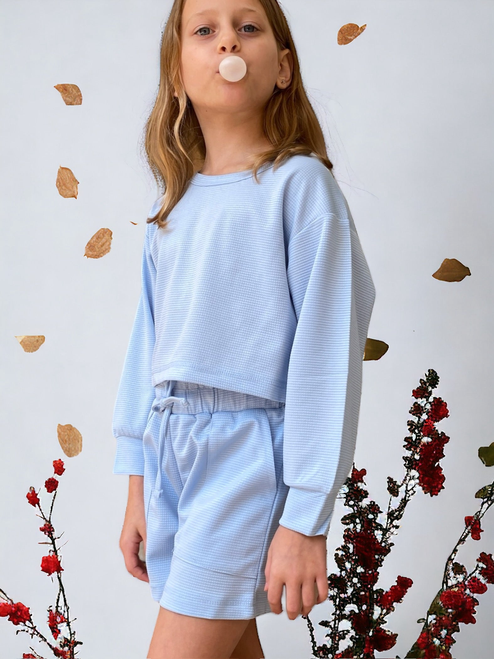 Baby Blue Shorts & Sweatshirt - Calla Lily Cosmetics + CL kids