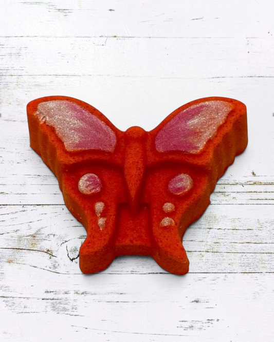 Butterfly Bath Bomb - Red Orange - Calla Lily Cosmetics + CL kids