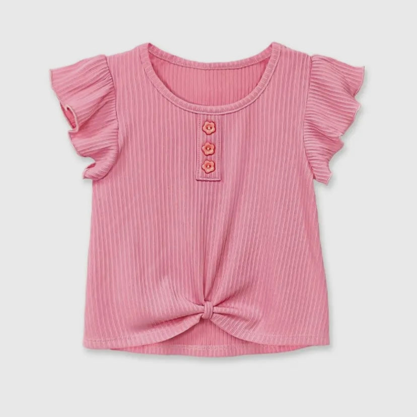 Light Pink Flutter Sleeve Top - Calla Lily Cosmetics + CL kids