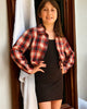 Spaghetti Strap Black Dress & Red Flannel Shirt