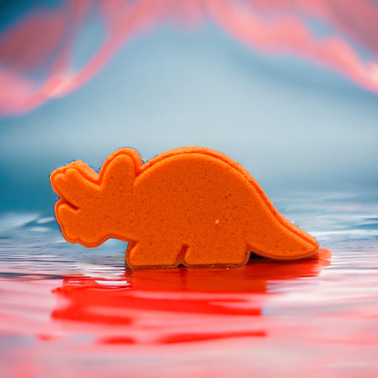 Triceratops Dino Bath Bomb - Orange - Calla Lily Cosmetics + CL kids