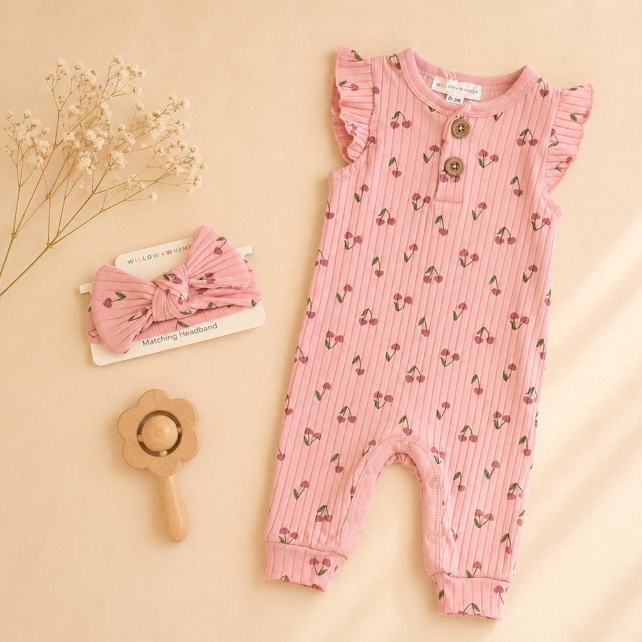 2 Piece Floral Onsie & Headband Set