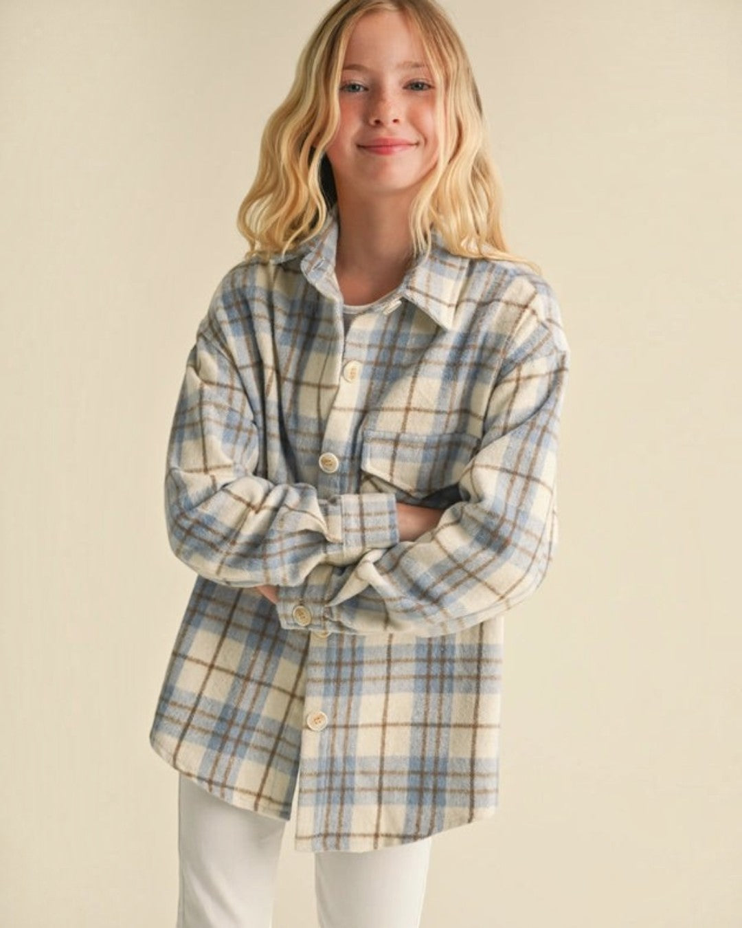Tween Plaid Shacket - Calla Lily Cosmetics + CL kids