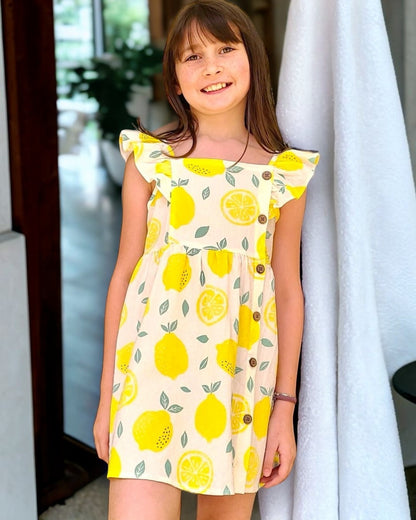 Lemon Button Dress