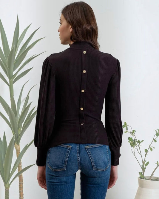 Black Mock Neck Ribbed Top - Calla Lily Cosmetics + CL kids