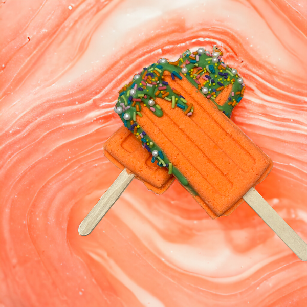 Orange popsicle bath bomb - calla lily cosmetics + CL kids