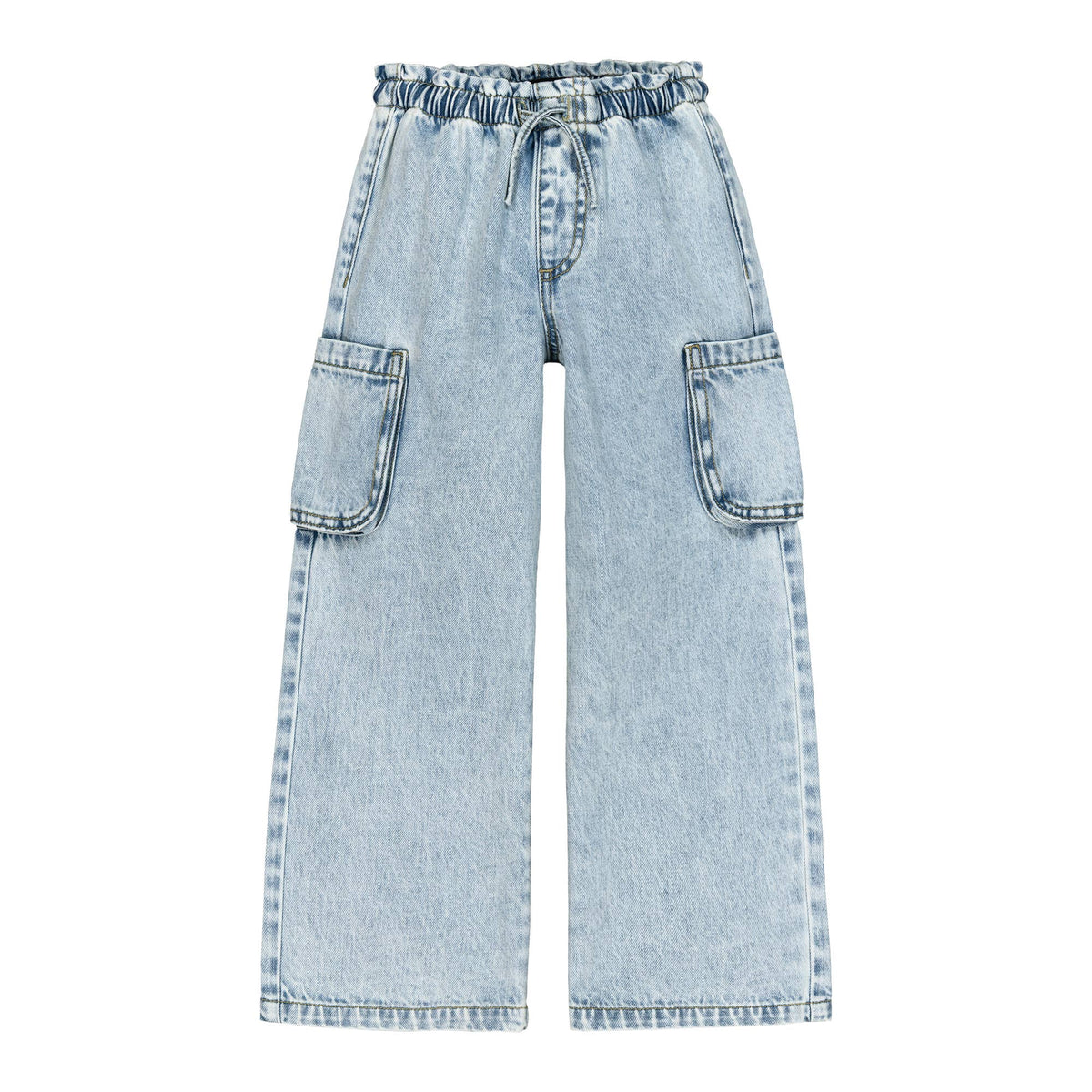 GIRLS' OLIVIA WIDE LEG CARGO PULL-ON JEANS