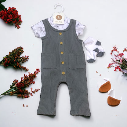 Grey Baby Elephant Romper - Calla Lily Cosmetics + CL kids