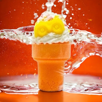 Ice Cream Cone Bath Bomb - Orange - Calla Lily Cosmetics + CL kids