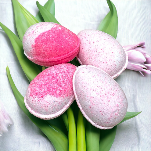 Speckled Egg Bath Bomb - Pink White - Cotton Candy