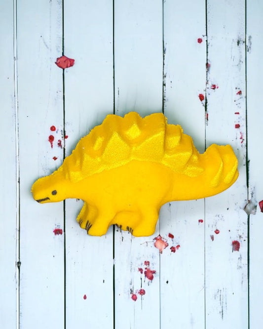Stegosaurus Bath Bomb - Yellow - Calla Lily Cosmetics + CL kids