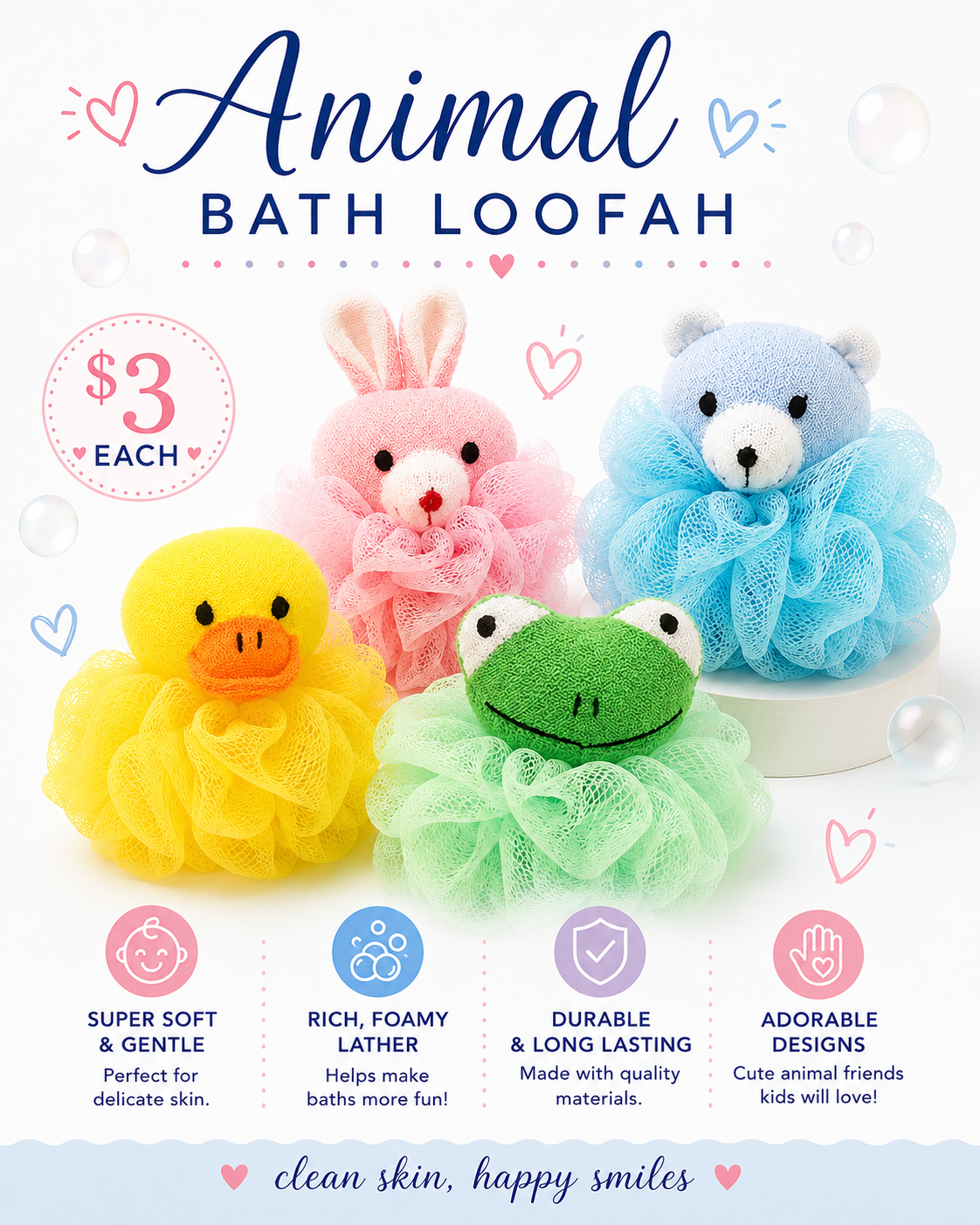 Animal Shaped Bath Loofah