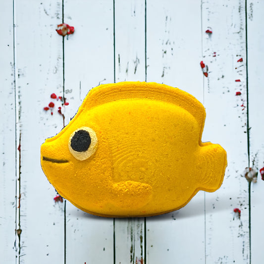 Fish Bath Bomb - Yellow - Calla Lily Cosmetics + CL kids