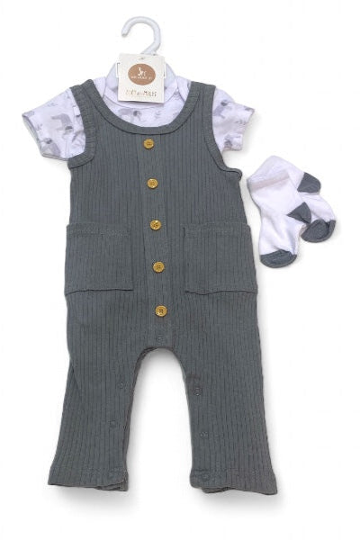 Grey Baby Elephant Romper - Calla Lily Cosmetics + CL kids
