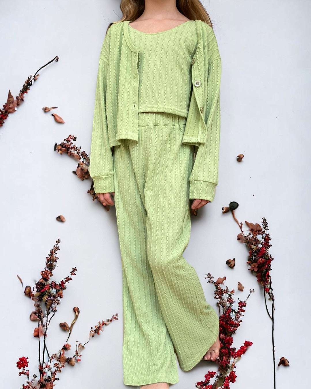 Moss Green Rib Knit Activewear - Calla Lily Cosmetics + CL kids