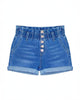 Girl's Denim Shorts with Paperbag Waistband