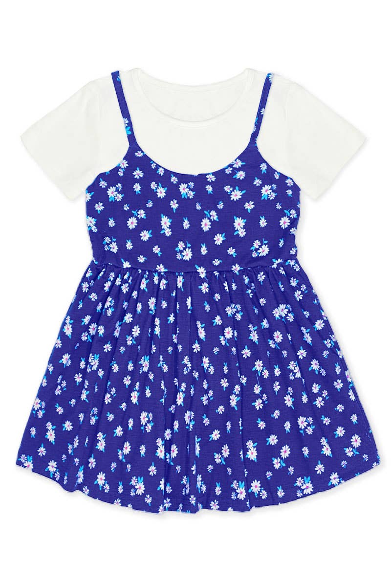 Blue Floral Dress with Tee