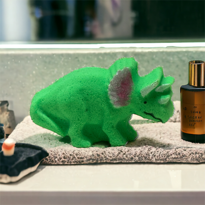 Med. Triceratops Dino Bath Bomb - Green - Calla Lily Cosmetics + CL kids