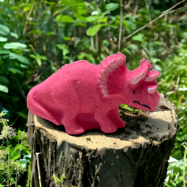 Med. Triceratops Bath Bomb - Pink - Calla Lily Cosmetics + CL kids