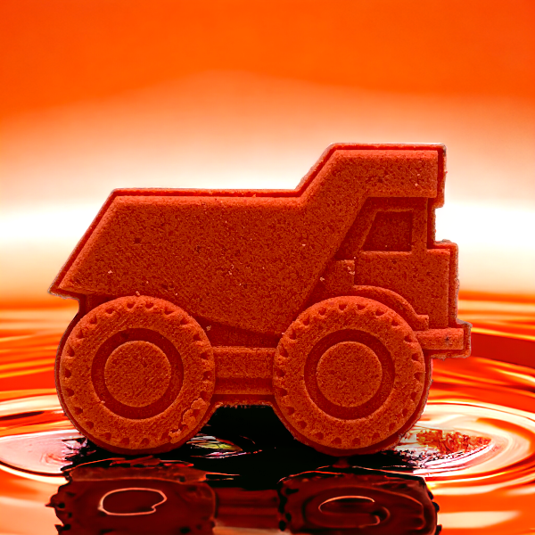 Dump Truck Bath Bomb - Red Orange - Calla Lily Cosmetics + CL kids