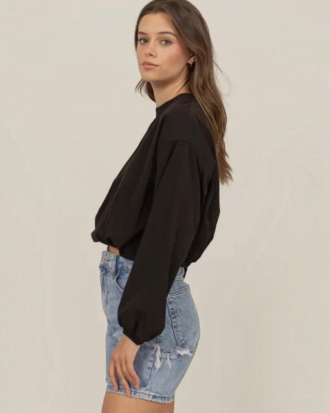 Black Cropped Top with Back Zipper - Calla Lily Cosmetics + CL kids