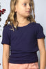 Tween Rib Knit Tee - Navy - Calla Lily Cosmetics + CL kids