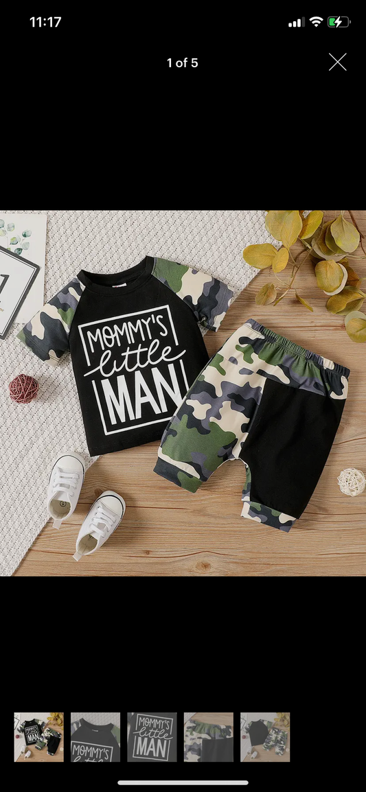 Mommy's Little Man Shorts Set - Calla Lily Cosmetics + CL kids