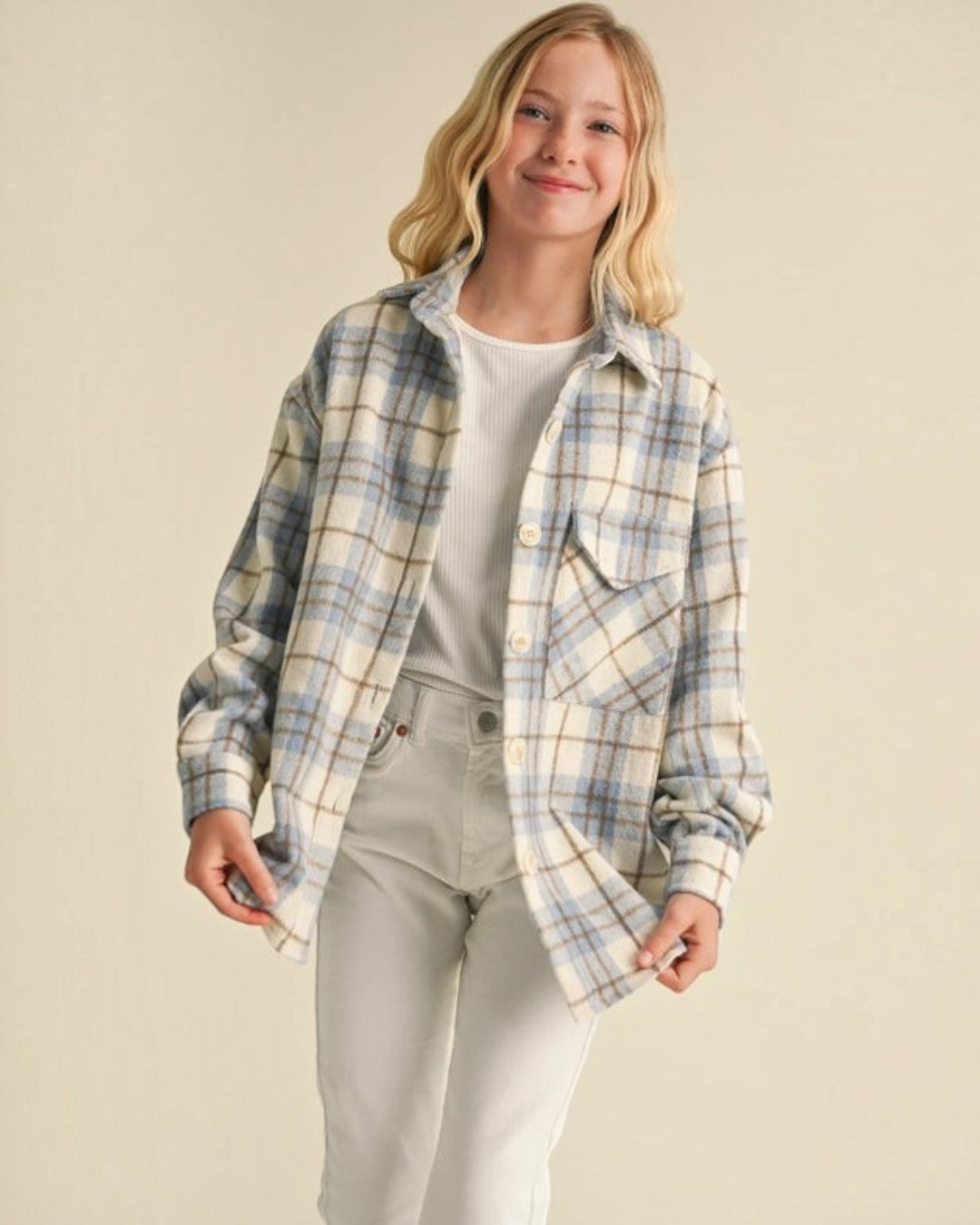 Tween Plaid Shacket - Calla Lily Cosmetics + CL kids