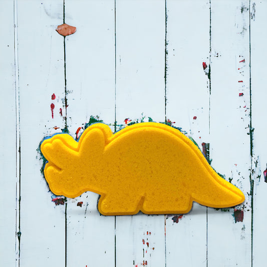 Triceratops Dino Bath Bomb - Yellow - Calla Lily Cosmetics + CL kids