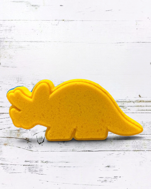 Triceratops Dino Bath Bomb - Yellow - Calla Lily Cosmetics + CL kids