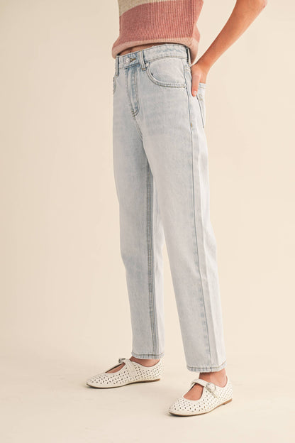 Tween Girl's Straight Leg Denim Pants/Jeans