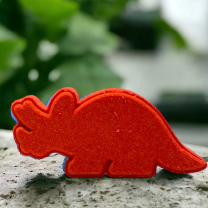 Triceratops Dino Bath Bomb - Red Orange - Calla Lily Cosmetics + CL kids