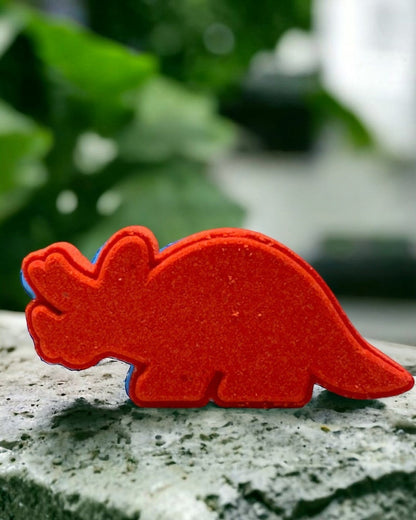 Triceratops Dino Bath Bomb - Red Orange - Calla Lily Cosmetics + CL kids
