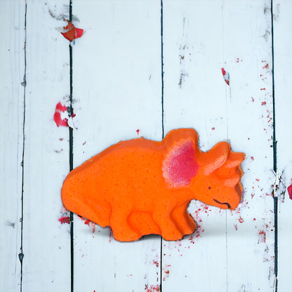 Med. Triceratops Bath Bomb - Orange - Calla Lily Cosmetics + CL kids