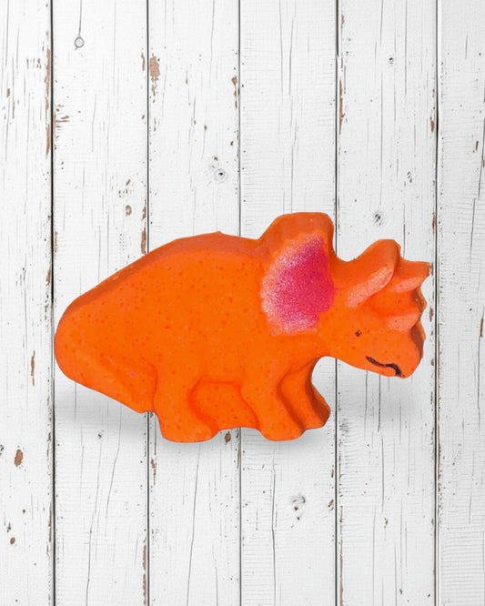 Med. Triceratops Bath Bomb - Orange - Calla Lily Cosmetics + CL kids