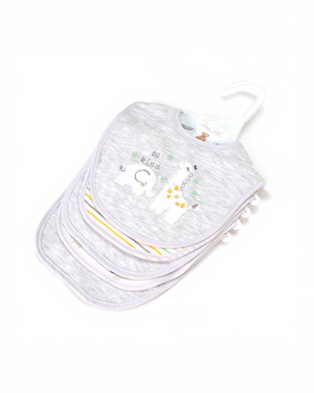 5 Pack Soft Cotton Poly Embroidered Baby Bibs
