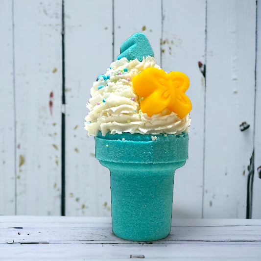 Ice Cream Cone Bath Bomb - Teal | CL kids