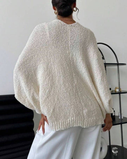 Cream Crossover Knit Cardigan