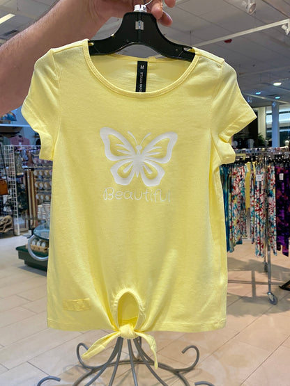 Girl’s Knot Tee - Light Yellow