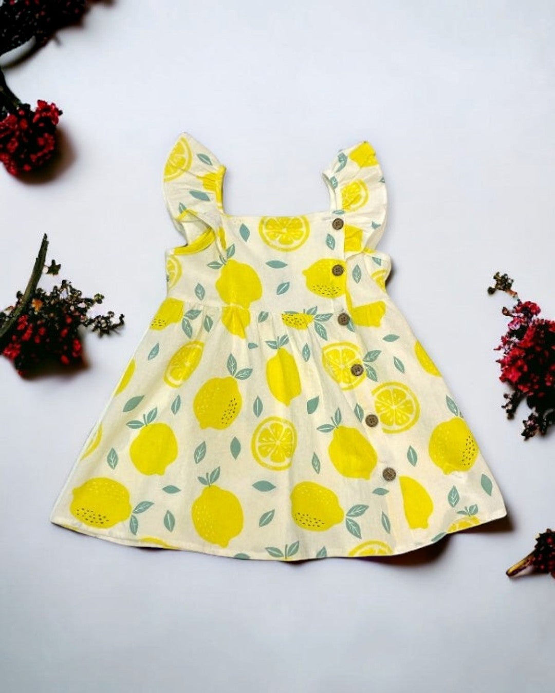 Lemon Button Dress - Calla Lily Cosmetics + CL kids
