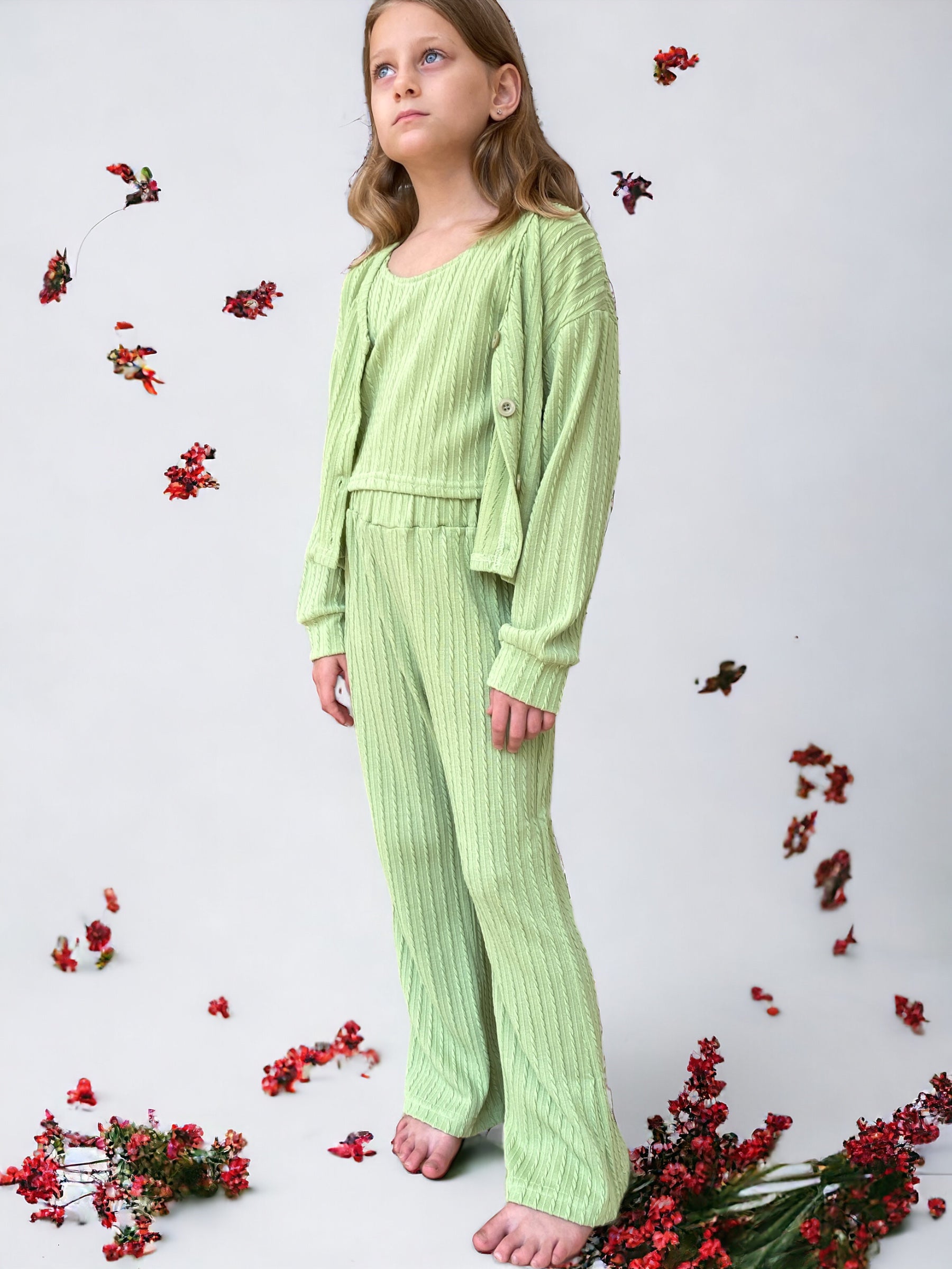 Moss Green Rib Knit Activewear - Calla Lily Cosmetics + CL kids