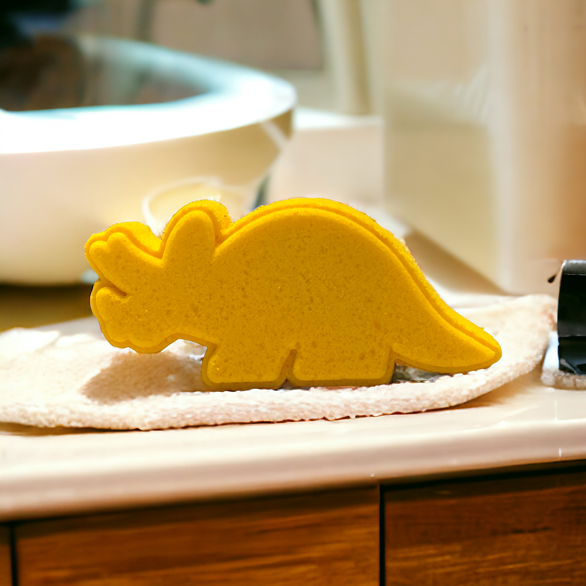 Triceratops Dino Bath Bomb - Yellow - Calla Lily Cosmetics + CL kids