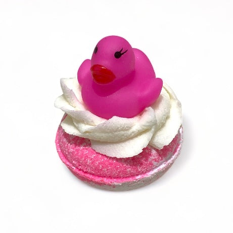 Bubbly Donut Bath Bomb - Pink & White - Calla Lily Cosmetics + CL kids